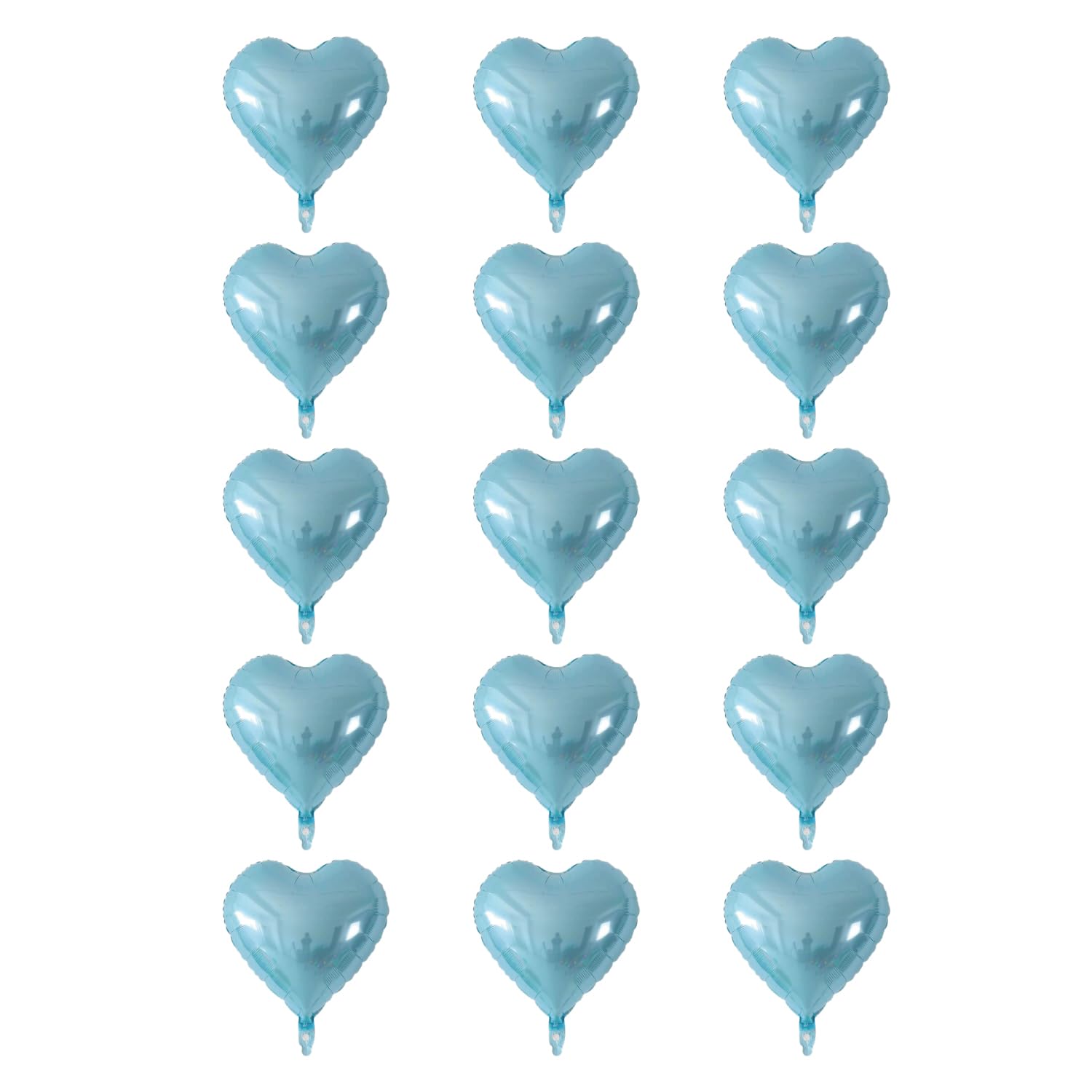 

Balloon Shop 15 Pieces 20cm Heart Aluminum Balloons Water Blue for Boys Girls First Birthday Adults Gift Bouquet