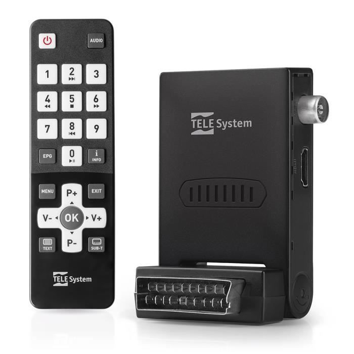 Decodificador Mini - TELE SYSTEM - STEALTH - DVB-T - Autoscan - USB integrado