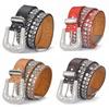 New European and American Style Men's and Women's Belts - Fashion Leather Belts with Rivets and Rhinestone Embellishments, Wide Waistbands