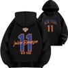 2025 Jalen Brunson Knicks Basketball Hoodie with Plus Velvet for Autumn