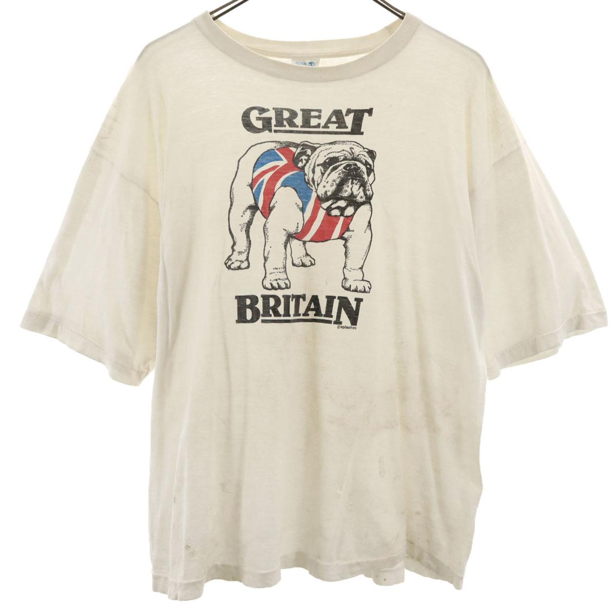 

Splash 80s vintage Short sleeve T-shirt XL Cream type Single stitch Men s Used