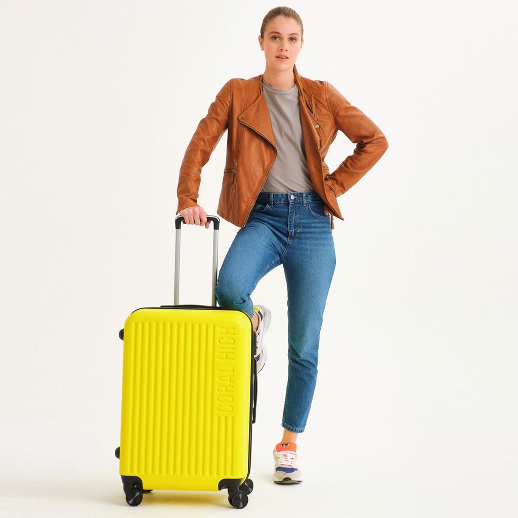 coral high ABS Gelber mittelgroßer Koffer 16457