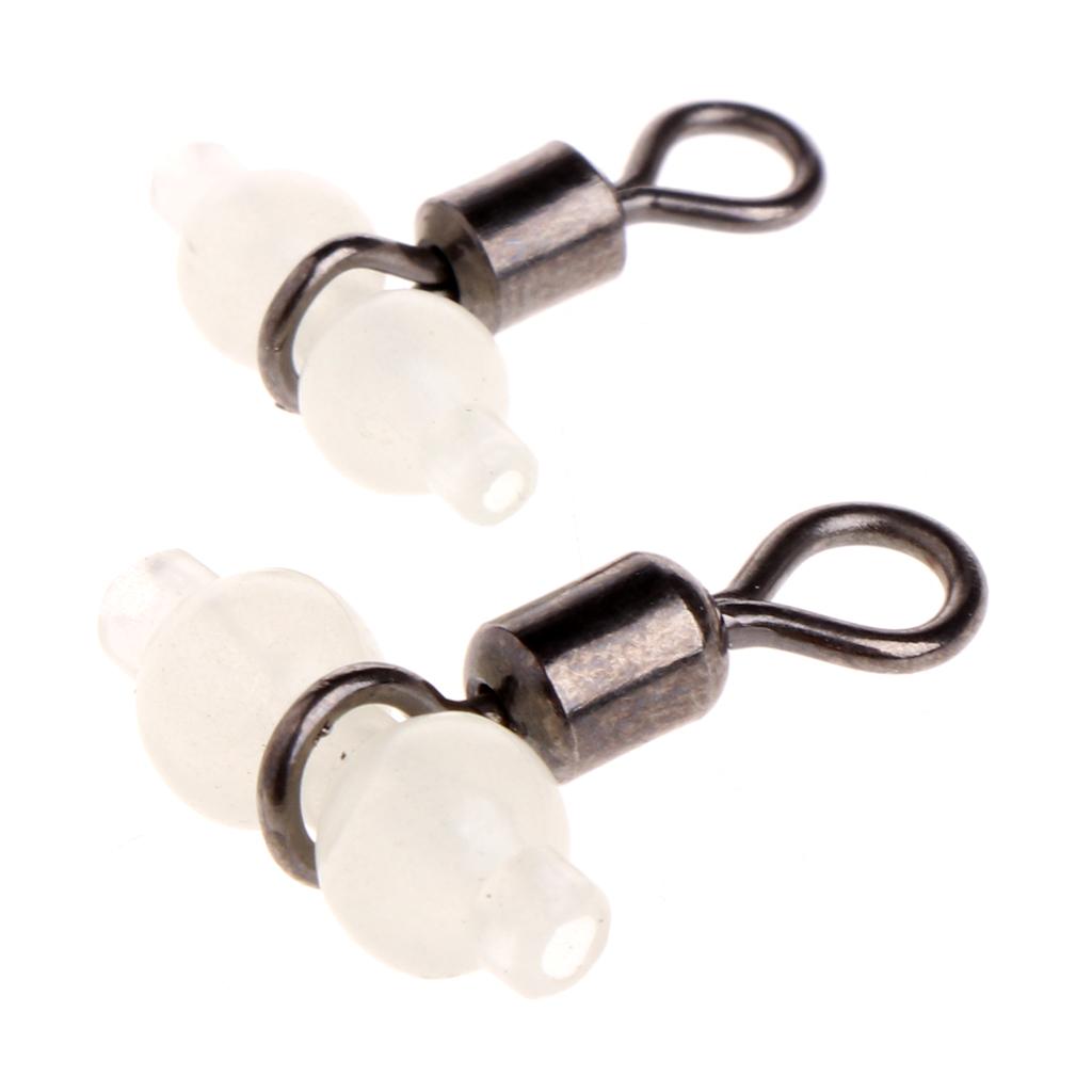 10Pcs 3 Way Luminous Fishing Rolling Swivels Connector Sea Tackle Hook Connector