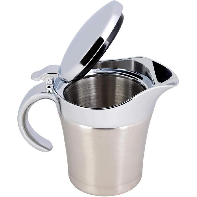 Sauce Gravy Pot - 304 Stainless Steel Thermal Insulated Double Wall Sauce Gravy Boat Pot Serving Jug(450ml)