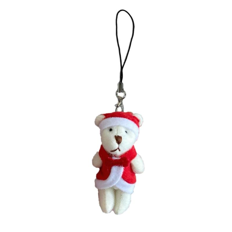 

Adjustable Joint Christmas Doll Pendant Cartoon Bear Pendant Keyrings Fashionable Toy Couple Key Rings for Backpacks 1