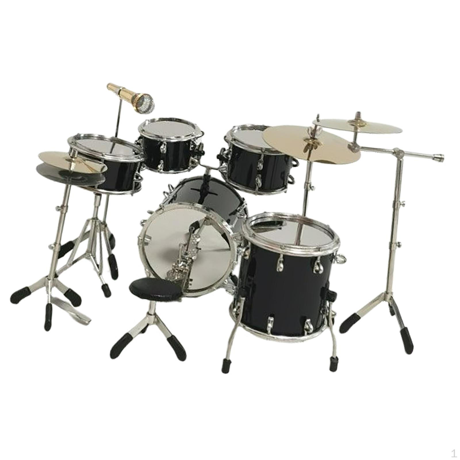 

8 аксессуаров для барабанных инструментов для кукольного домика чёрный