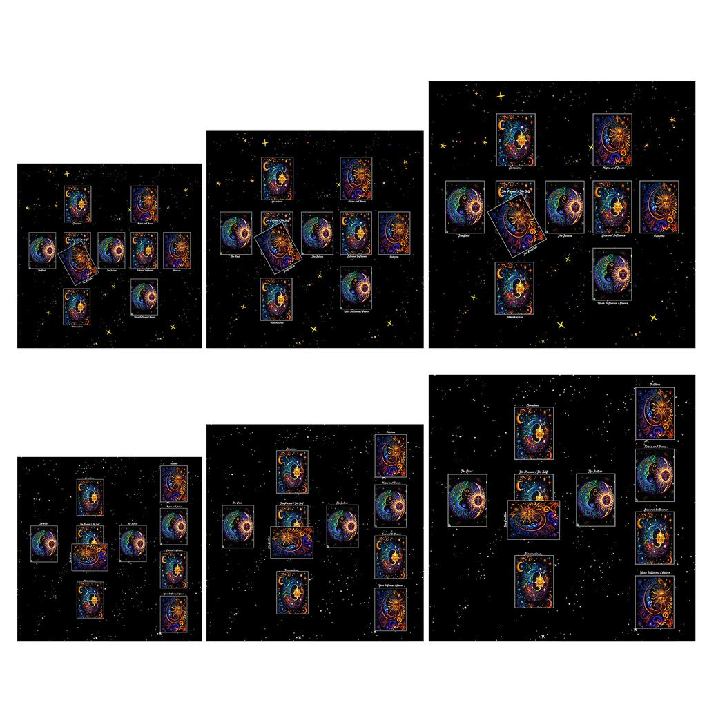 Quadratische Tischdecke Tarot-Altar-Tuch Brettspiel-Unterlage Astrologische Orakel-Unterlage Tischabdeckung Kartenmatte Divinations-Tischdecke