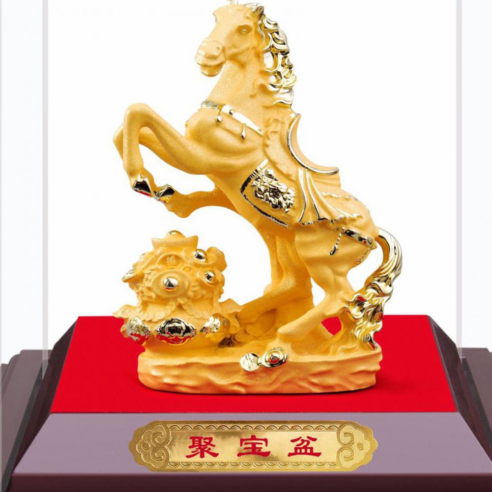 Horse Figurine Bring Good Luck Wealth Chinese Style Horse Statue Fengshui Decoration Home Office Desktop Ornament
