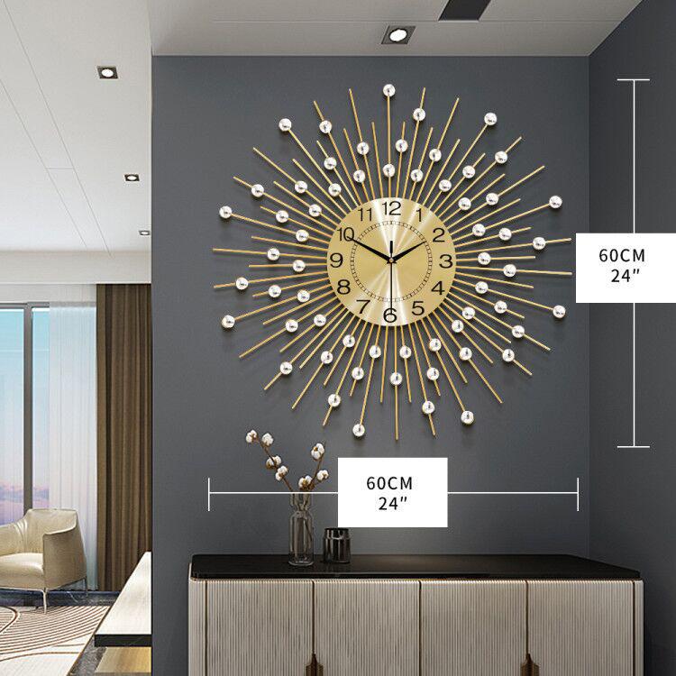 Trendy European Iron Art Living Room Wall Clock: Stylish Home Quartz Timepiece