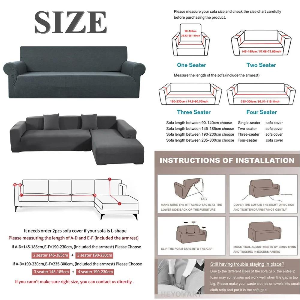 Sofa Überzug Elastisch Für Wohnzimmer Zuhause Jacquard Stretch Schonbezüge Ecksofa Bezüge 1/2/3/4 Sitzer L Form Kostenloser Versand
