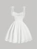 Spring/Summer Fashion: Sexy Strapless Waist-Cinching Lace-Up Short Dress for Women
