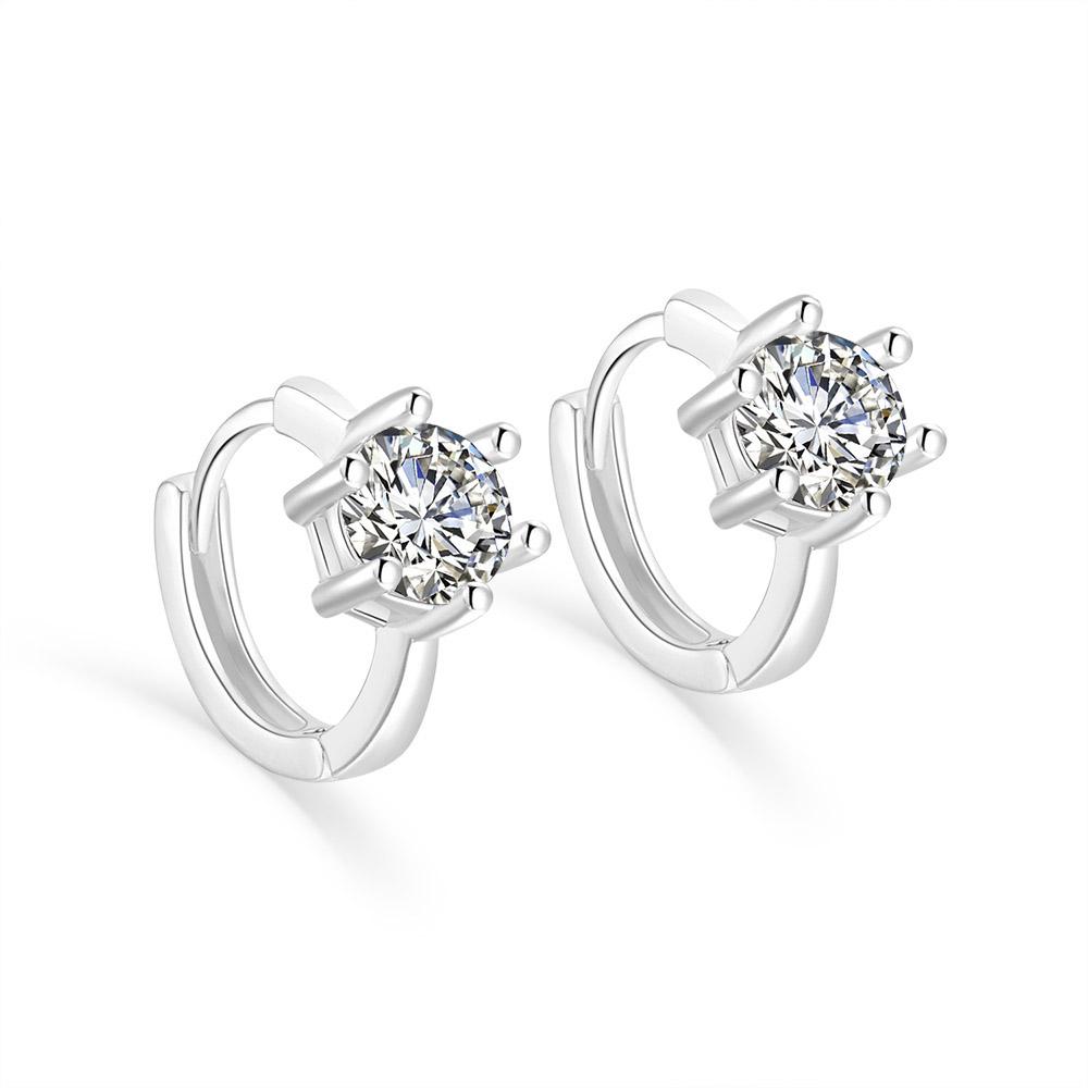 Orecchini Classici Brillanti in Zirconia Cubica da Donna Colore Oro Rosa Carini Mini Accessori per Orecchie Lobe Gioielli alla Moda E547