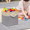 Set Of 4 Foldable Cube Baskets with Rope Handles Multipurpose Storage Box for Home Decoration Bedding Organizers