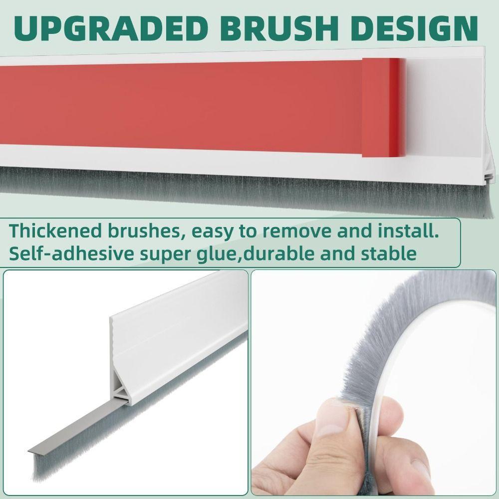 39" Length Door Seal Strip Brush Design Door Draft Stopper Under Door Gap Filler  Universal Fit