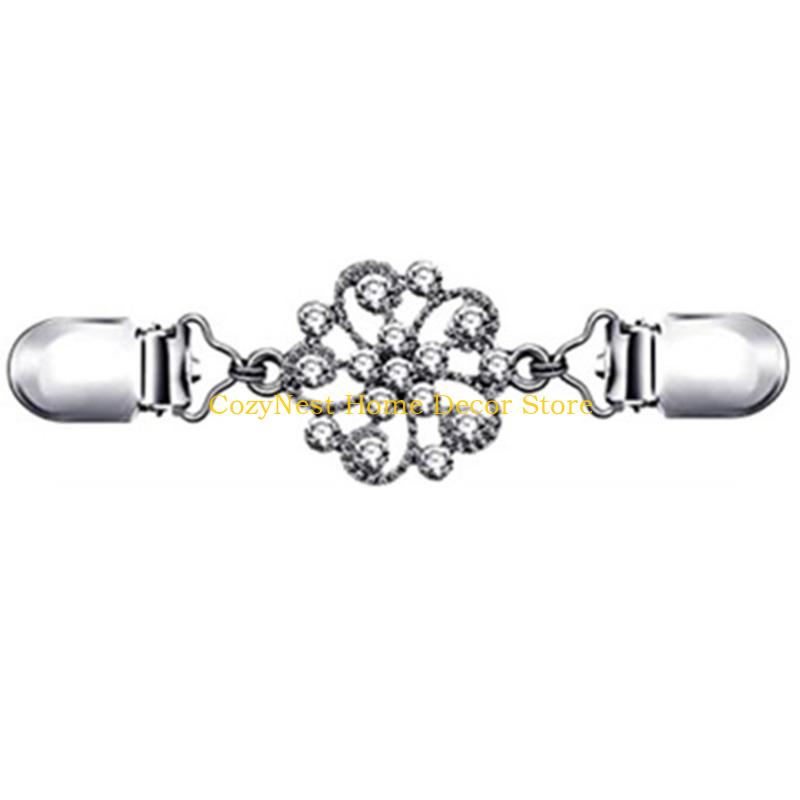 92MF Cardigan Collar Clip Scarf Collar Clip Sweater Shawl Clip Cardigan Brooch Safety Pin For Women Sweater Scarf Shawl Dress