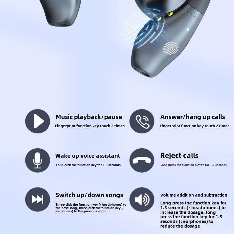 Wireless Bluetooth Headset Standby Life Clip In-ear Running Noise Reduction