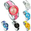 Women Fashion Opening End Quartz Analog Round Case Bracelet Bangle Wrist Watch