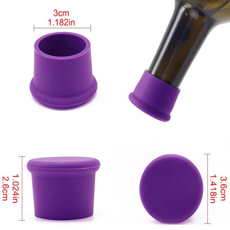 Dop de sticlă de vin din silicon colorat - Capac de etanșare universal reutilizabil pentru vin roșu