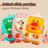 Children Cartoon Animal Slide Puzzles Toys Logical Thinking Training Challenges Intellectual 3D Puzzles Sensory Game Travel Toys