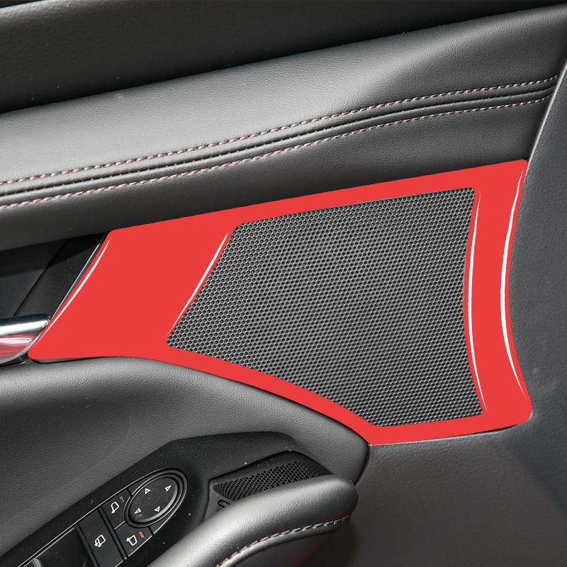 For Mazda 3 Axela 2020 2021 2022 2023 2024 Car Interior Solf Carbon Fiber / PVC Front Door Speaker Trim Sticker