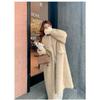 VAYLA New Women Warm Furry Coat Thick Big Collar Fake Lambswool Long Coat Beige Tops For Women Casaco Feminino
