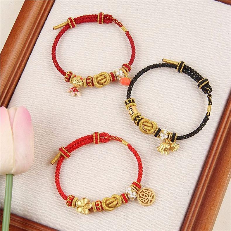 Wealth & Blessings Red Rope Bracelet - Lucky Bead Accessory Gift for Men & Women