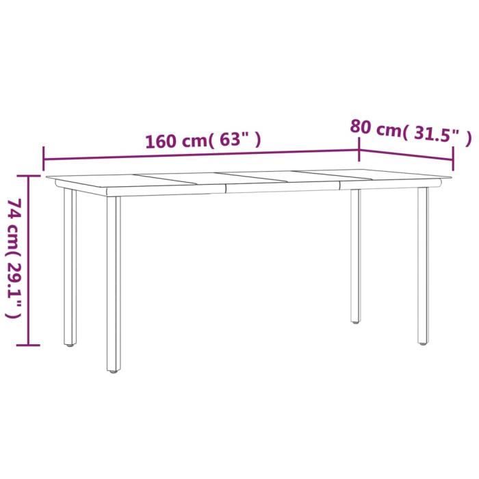 VidaXL Ensemble à manger de jardin 5 pcs noir résine tressée et acier 3203316