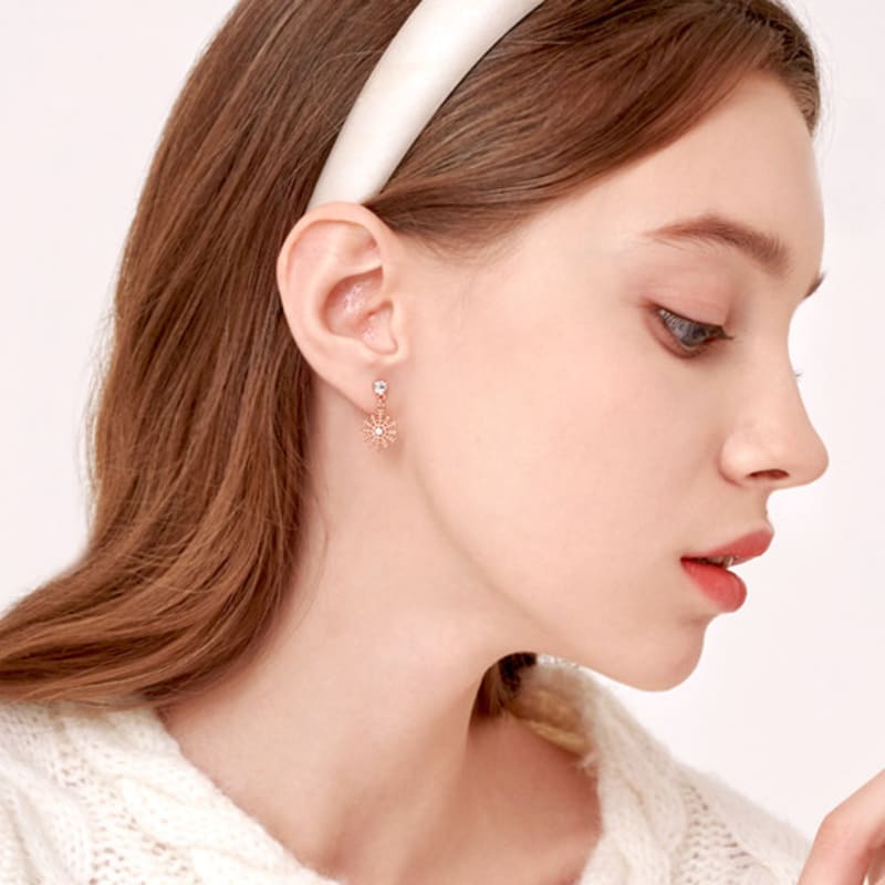 ELLE Jewelry 14K Snow Bling Earrings (Gold Pin) ELGPEE419