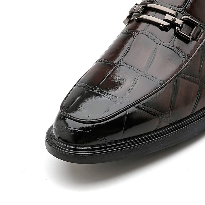 New Men's Black Brown Half Slippers Metal Button Patent Leather Shoes Male Casual Mules Moccasins Breathable Loafers