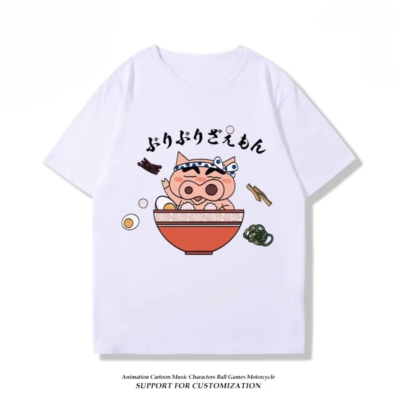 

Crayon Shin Chan Buriburizaemon RaUnisex Print T Shirt Unisex Loose Harajuku Streetwear Short Sleeve Tops S