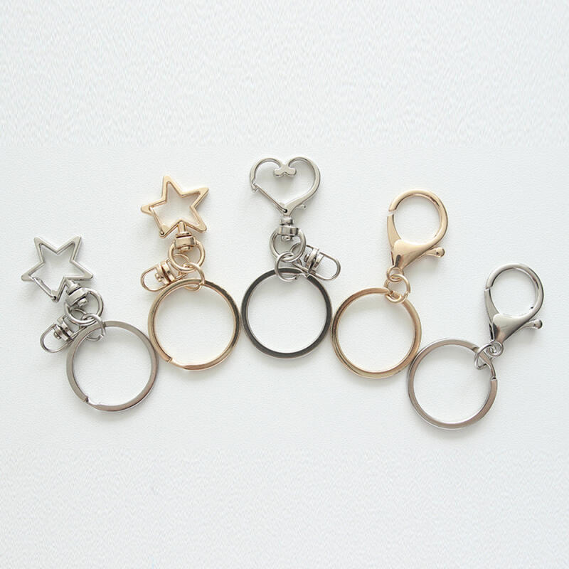 

Keychain Craft Supplies DIY Materials (Silver Stars, Hearts) heart