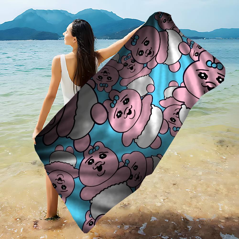 O-Opanchu Cute Usagi Microfiber Beach Towel Absorbent Quick dry Soft Yoga Swimming Resort Mountain Climbing Towel