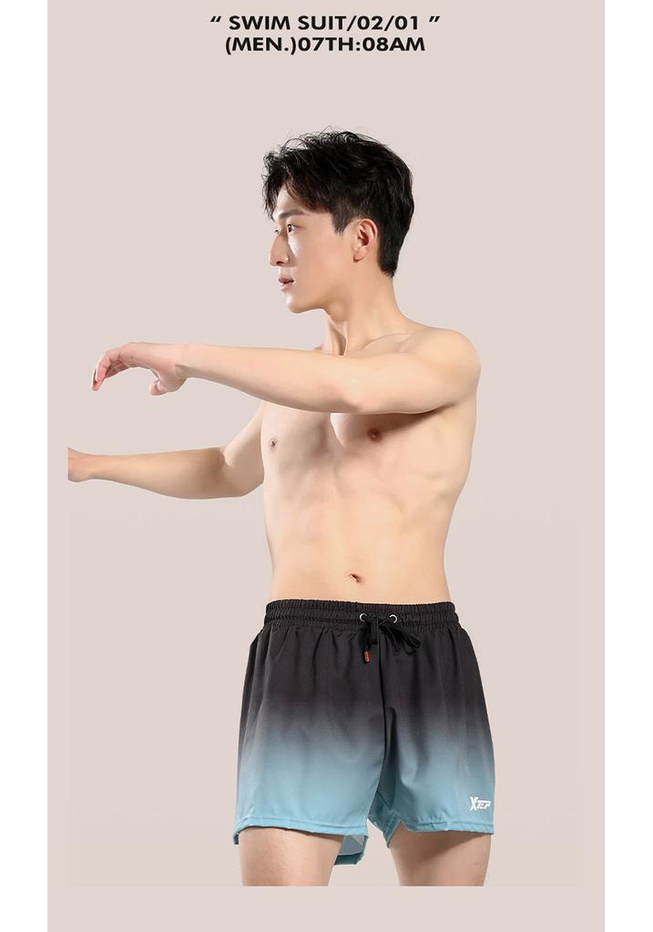 Xtep Swim Trunks for Men, Beach Flat Angle Swim Trunks, Hot Spring Bath, Anti Awkward Sports Shorts