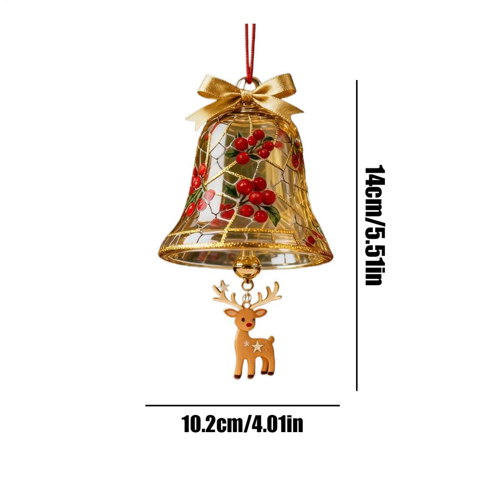 Christmas Bell Ornaments Reindeer Santa Home Decor Gold Bells For Christmas Decorations For Tree Wall Door Fireplace Garland Car