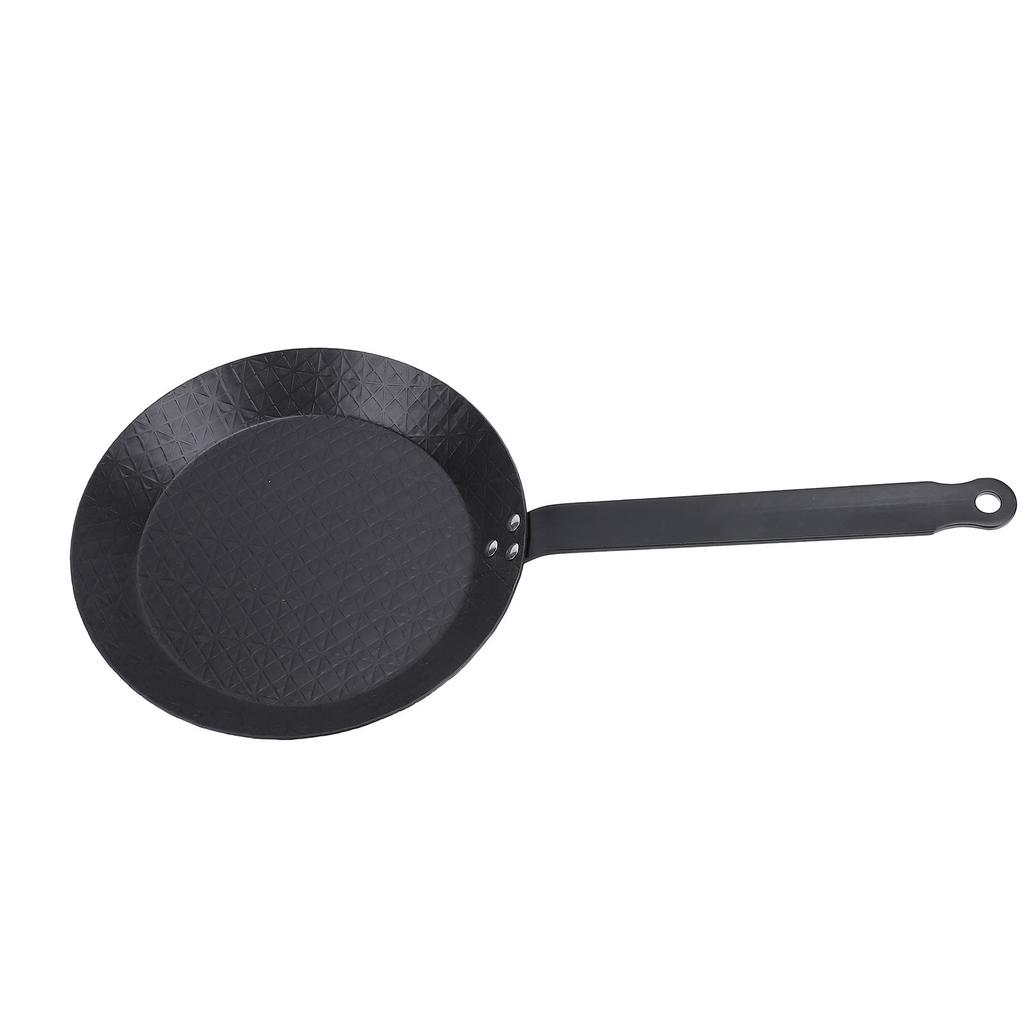 Carbon Steel Skillet Nonstick Frying Pan Smokeless Comfortable Grip Indoor Outdoor Cooking for Steak Egg Fish Vegetable
