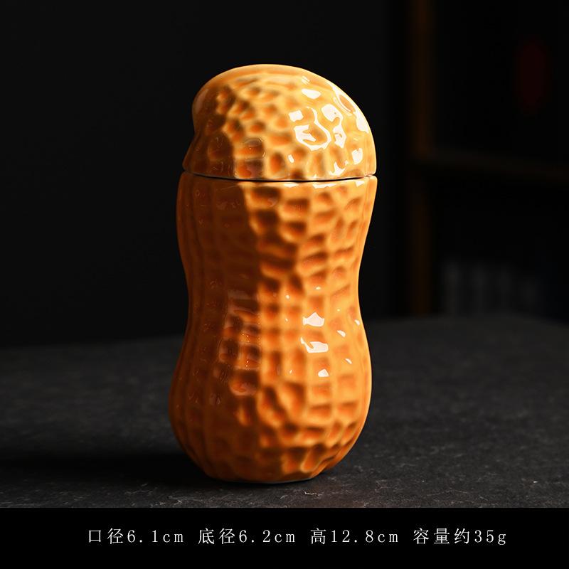 

Творческая имитация арахиса, керамическая банка для хранения, портативная герметичная банка для чая, кухонная банка для хранения сухофруктов, конфет, кофе, украшения, коробка для чая