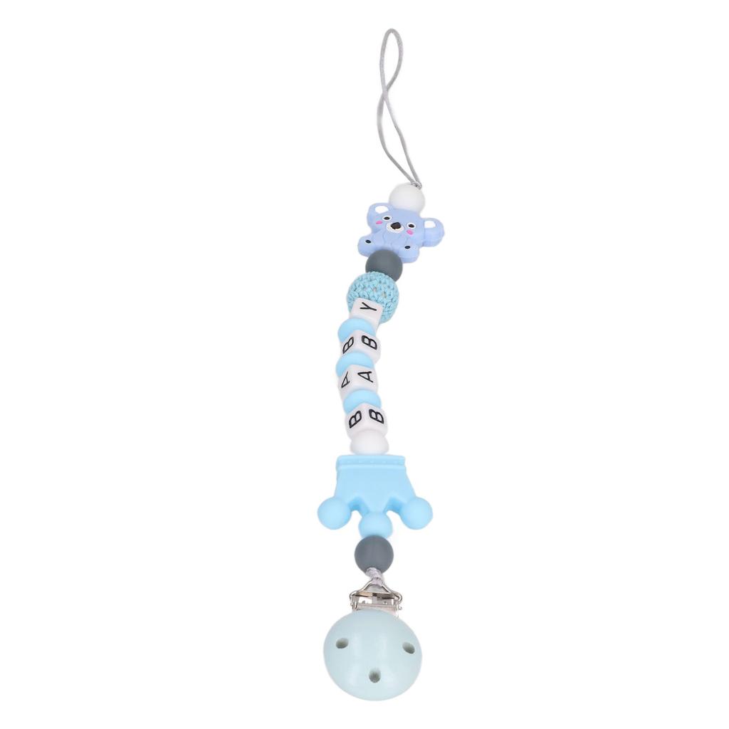 Baby Silicone Clip Soft Flexible Silicone Animal Clip Holder Teething Toy for Baby Infants Blue