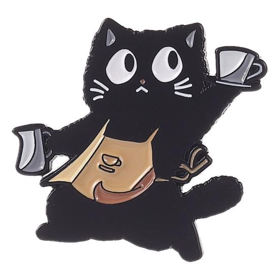 Long-lasting Brooch Black Cat Themed Brooch, Anti-Rust Lightweight Lapel Pin, Cartoon Jewelry Accessories for Clothing Bag Decoration Party
