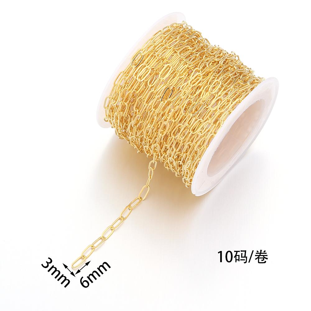 

10Yards/Lot 6 9mm Flat Cross Chain Copper Clad Iron Link Bulk Chains For DIY Jewelry Making Handmade Necklace Chains Materials
