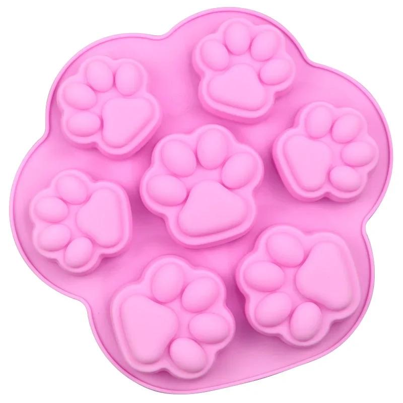 Paw Print Silicone Mold Dog Cat Animal Paw Mould For Candy Fondant Chocolate Jelly Pudding Soap Ice Cube Tray Dog Cat Treats