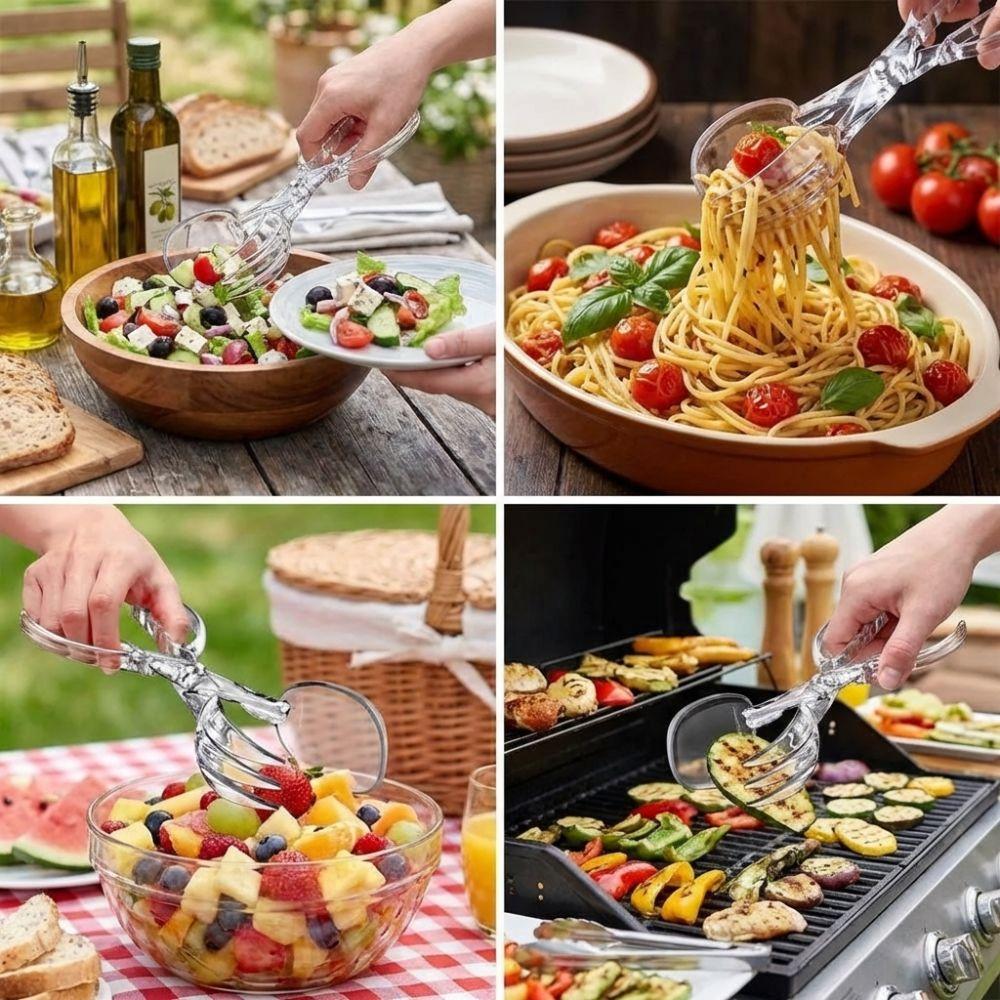 Multi-Purpose Plastic Salad Tongs Food-Grade Anti-Slip Bread Tong Serving Utensils Sanitary Kitchen Clamp Cafeteria