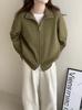 Women's Long Sleeve Sweater Stand Collar Lazy Style Knit Cardigan Zip Up Casual Outerwear