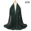 women plain bubble pearl chiffon scarf Head hijab wrap solid shawls headband foulard femme muslim hijabs stores