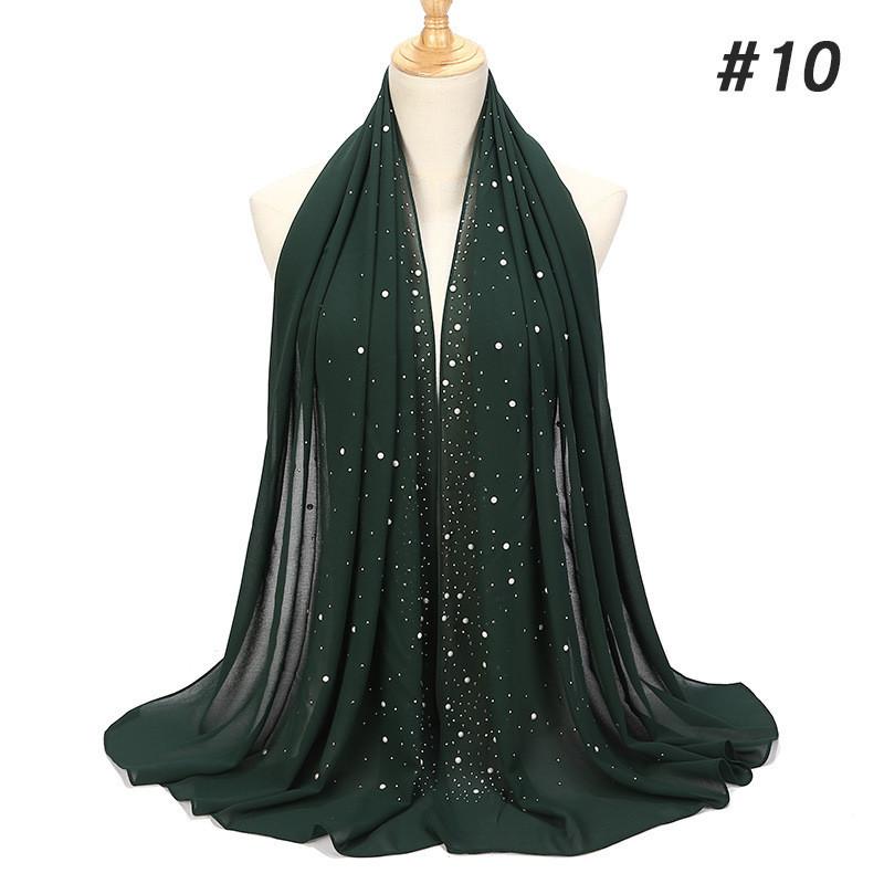 women plain bubble pearl chiffon scarf Head hijab wrap solid shawls headband foulard femme muslim hijabs stores