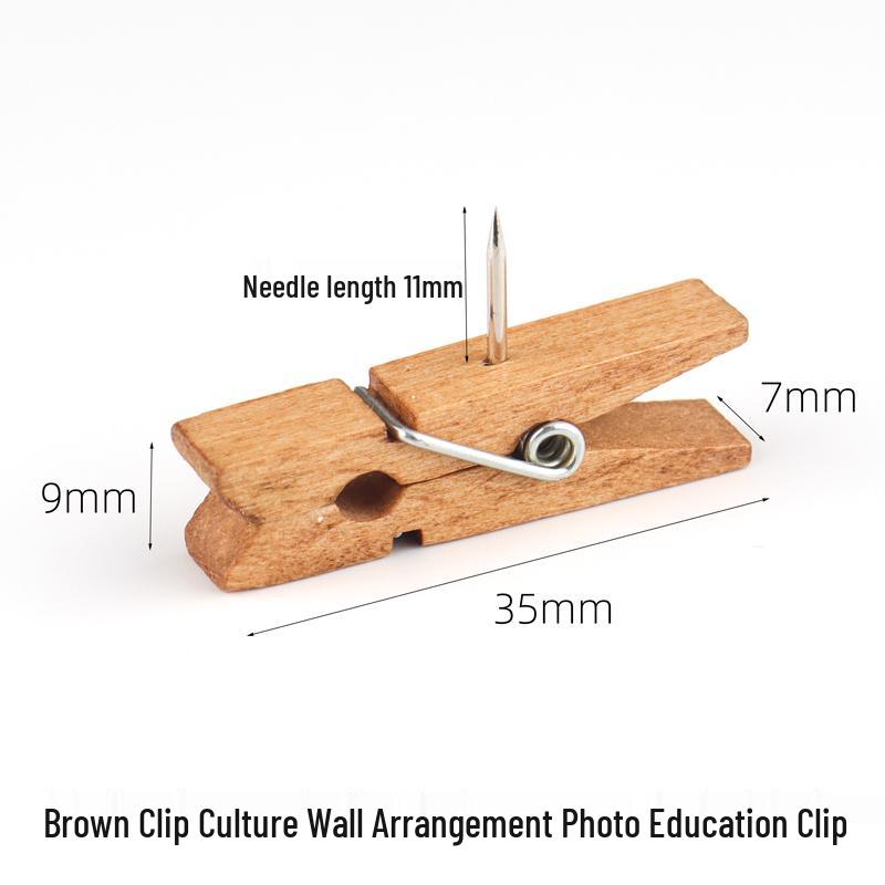 Creative Wooden Push Pin Clips for Felt, Cork Boards, Photo Walls, Message and Bulletin Boards - Perfect for Fixing Photos and Notes.