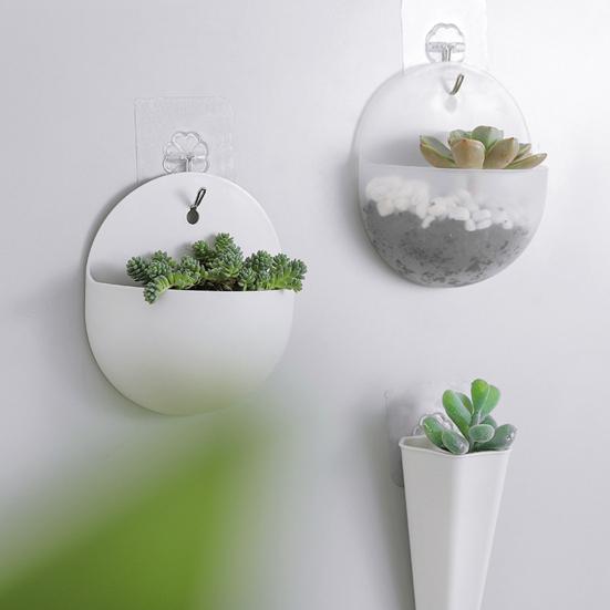 Hanging Flowerpot Eco-friendly Punch-free Plastic Hydroponic Wall Plant Vase for Garden