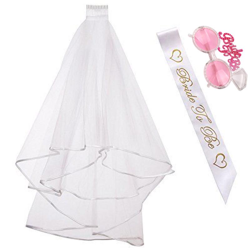 Cross-Border Bride-to-Be Engagement Set: Sash, Veil, Glasses, Etiquette Belt One Size
