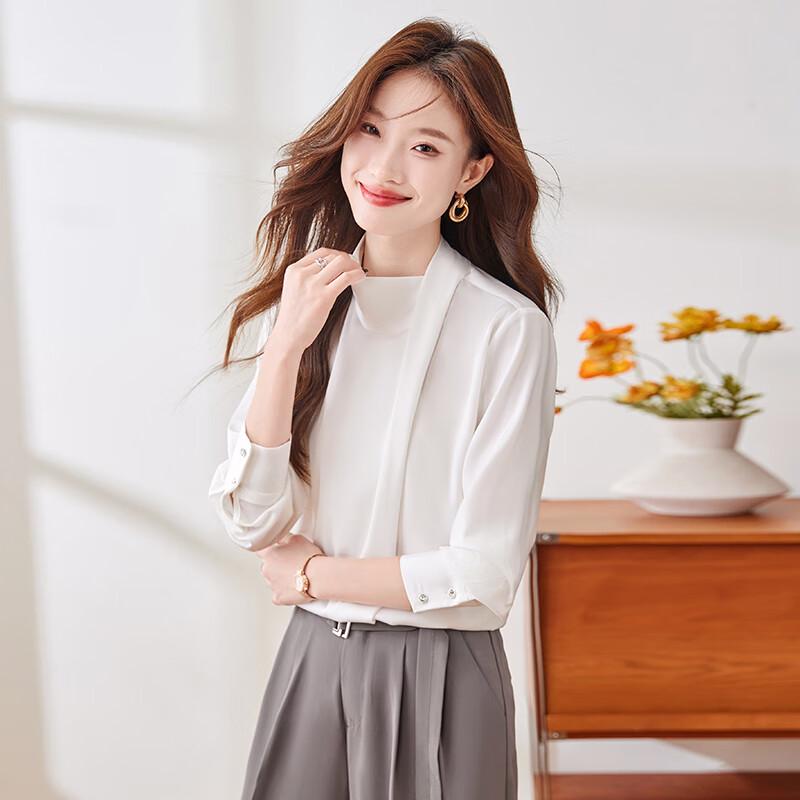 Tluoman Women's Stand-Collar Long-Sleeve Shirt