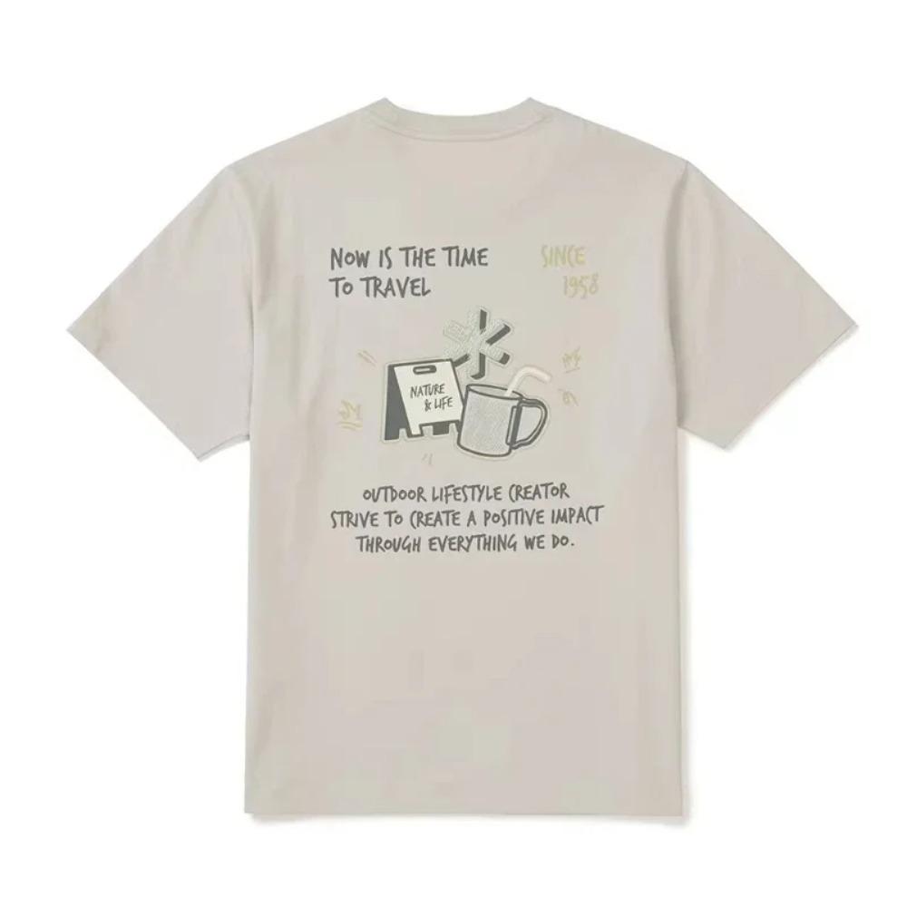 Korean Snow T-shirt Peak Summer New Print Outdoor Camping Leisure Short-sleeved T-shirt Leisure Vacation Unisex Summer Tops