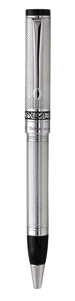 Xezo Tribune Solid Sterling Silver 925 Diamond Cut Numbered Serialized Ballpoint Limited to 300 No two pens are Pen. pieces. alike.